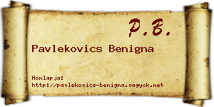 Pavlekovics Benigna névjegykártya